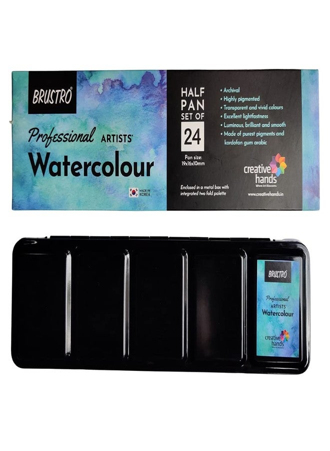 BRUSTRO Artists Professional Watercolour Half Pan Set of 24 - Image 2